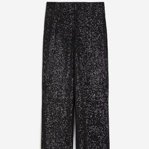 H&M sequined black pant size large